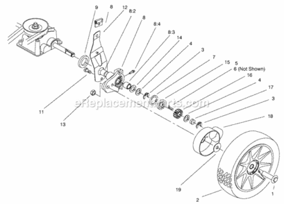 Rear Axle Assembly Diagram and Parts List for 9900001-9999999 - 1999 Lawn Boy Lawn Mower